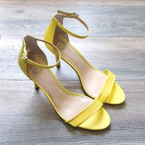 Women's Yellow Ankle-Strap Heeled Sandals - Sleek Dress Heels